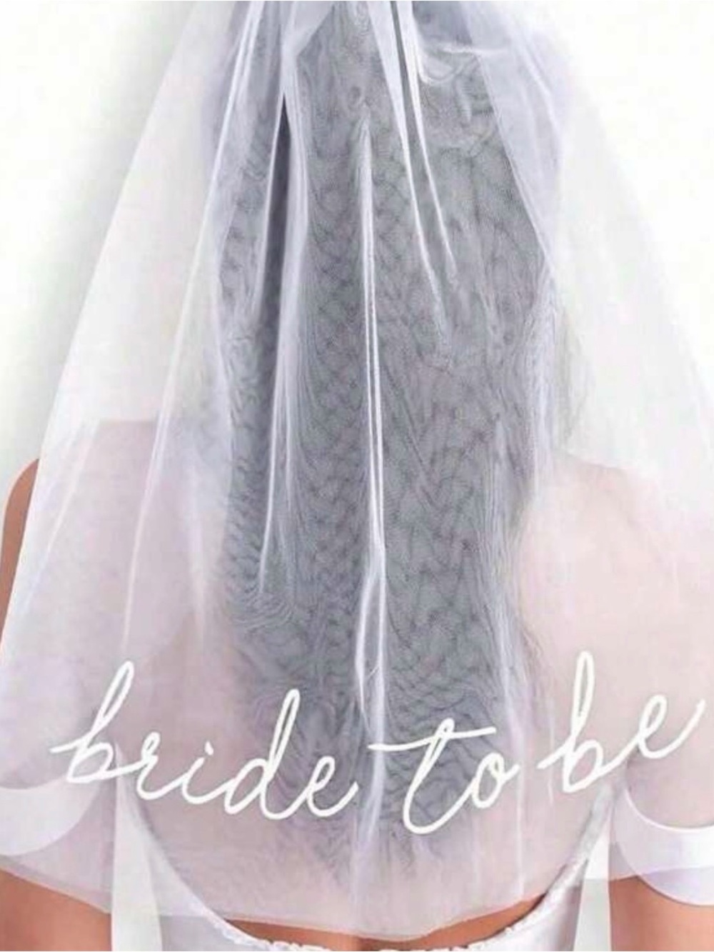 Bride To Be Veil with Script Detail - White